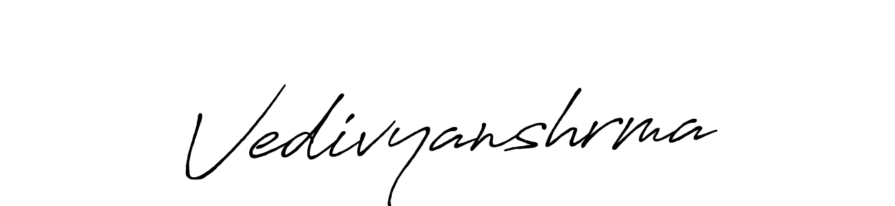 Similarly Antro_Vectra_Bolder is the best handwritten signature design. Signature creator online .You can use it as an online autograph creator for name Vedivyanshrma. Vedivyanshrma signature style 7 images and pictures png