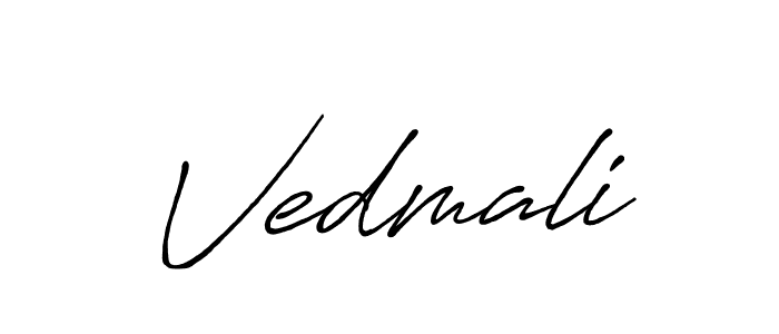How to make Vedmali name signature. Use Antro_Vectra_Bolder style for creating short signs online. This is the latest handwritten sign. Vedmali signature style 7 images and pictures png