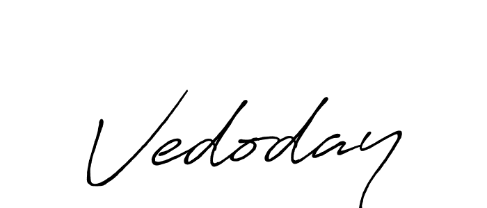 How to make Vedoday name signature. Use Antro_Vectra_Bolder style for creating short signs online. This is the latest handwritten sign. Vedoday signature style 7 images and pictures png