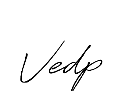 Vedp stylish signature style. Best Handwritten Sign (Antro_Vectra_Bolder) for my name. Handwritten Signature Collection Ideas for my name Vedp. Vedp signature style 7 images and pictures png