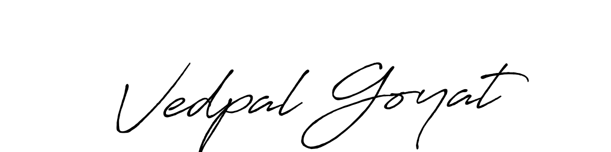Similarly Antro_Vectra_Bolder is the best handwritten signature design. Signature creator online .You can use it as an online autograph creator for name Vedpal Goyat. Vedpal Goyat signature style 7 images and pictures png
