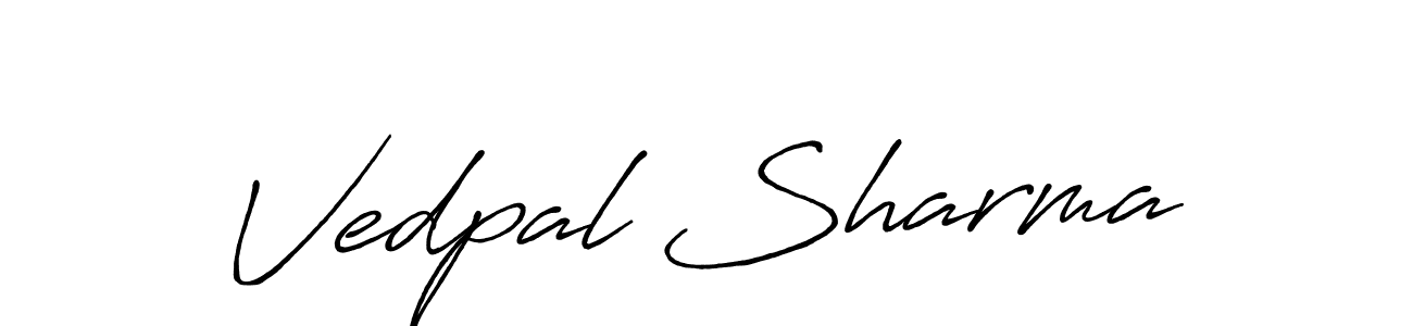 Create a beautiful signature design for name Vedpal Sharma. With this signature (Antro_Vectra_Bolder) fonts, you can make a handwritten signature for free. Vedpal Sharma signature style 7 images and pictures png