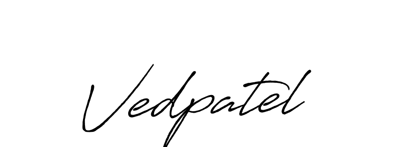 Design your own signature with our free online signature maker. With this signature software, you can create a handwritten (Antro_Vectra_Bolder) signature for name Vedpatel. Vedpatel signature style 7 images and pictures png