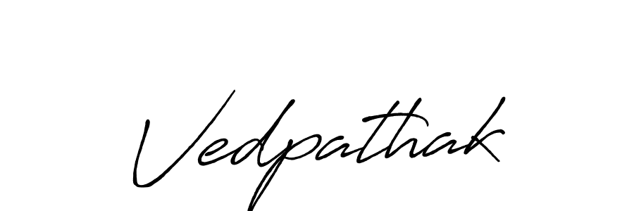 Use a signature maker to create a handwritten signature online. With this signature software, you can design (Antro_Vectra_Bolder) your own signature for name Vedpathak. Vedpathak signature style 7 images and pictures png