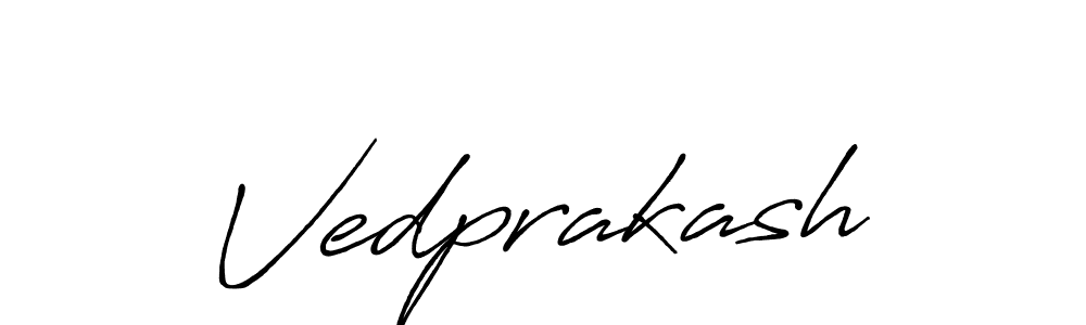 How to make Vedprakash name signature. Use Antro_Vectra_Bolder style for creating short signs online. This is the latest handwritten sign. Vedprakash signature style 7 images and pictures png