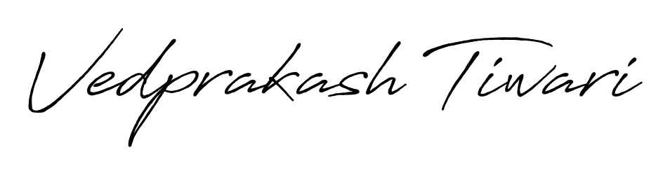 Quickly download Vedprakash Tiwari name signature in high-resolution PNG using Antro_Vectra_Bolder style. Ready to insert into PDFs and online applications. Vedprakash Tiwari signature style 7 images and pictures png