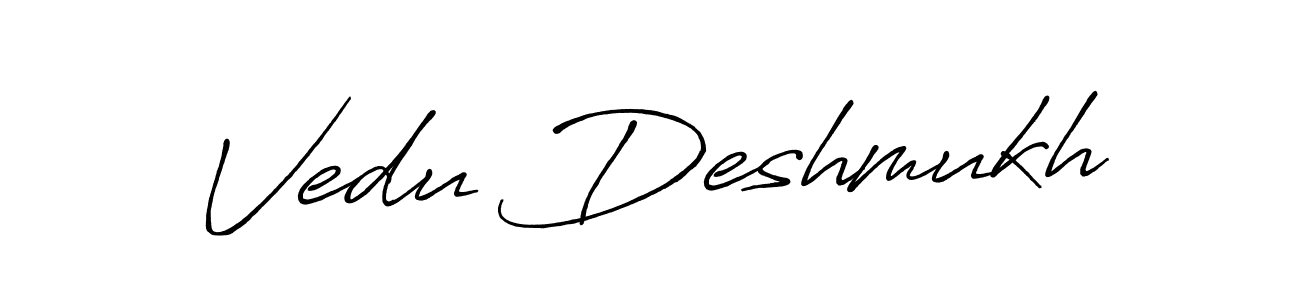 Similarly Antro_Vectra_Bolder is the best handwritten signature design. Signature creator online .You can use it as an online autograph creator for name Vedu Deshmukh. Vedu Deshmukh signature style 7 images and pictures png