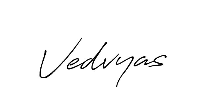 Make a beautiful signature design for name Vedvyas. With this signature (Antro_Vectra_Bolder) style, you can create a handwritten signature for free. Vedvyas signature style 7 images and pictures png