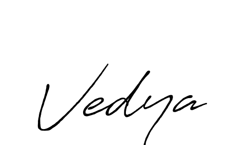 Create a beautiful signature design for name Vedya. With this signature (Antro_Vectra_Bolder) fonts, you can make a handwritten signature for free. Vedya signature style 7 images and pictures png