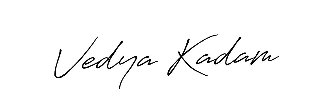 Make a beautiful signature design for name Vedya Kadam. With this signature (Antro_Vectra_Bolder) style, you can create a handwritten signature for free. Vedya Kadam signature style 7 images and pictures png
