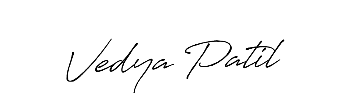 The best way (Antro_Vectra_Bolder) to make a short signature is to pick only two or three words in your name. The name Vedya Patil include a total of six letters. For converting this name. Vedya Patil signature style 7 images and pictures png