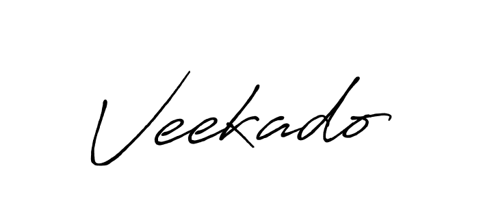 Use a signature maker to create a handwritten signature online. With this signature software, you can design (Antro_Vectra_Bolder) your own signature for name Veekado. Veekado signature style 7 images and pictures png