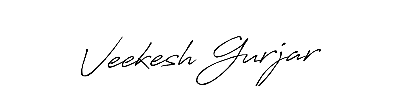 How to make Veekesh Gurjar name signature. Use Antro_Vectra_Bolder style for creating short signs online. This is the latest handwritten sign. Veekesh Gurjar signature style 7 images and pictures png