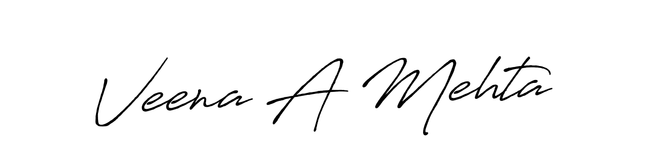 Also You can easily find your signature by using the search form. We will create Veena A Mehta name handwritten signature images for you free of cost using Antro_Vectra_Bolder sign style. Veena A Mehta signature style 7 images and pictures png