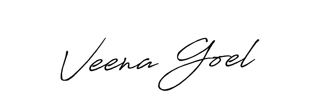 How to make Veena Goel signature? Antro_Vectra_Bolder is a professional autograph style. Create handwritten signature for Veena Goel name. Veena Goel signature style 7 images and pictures png