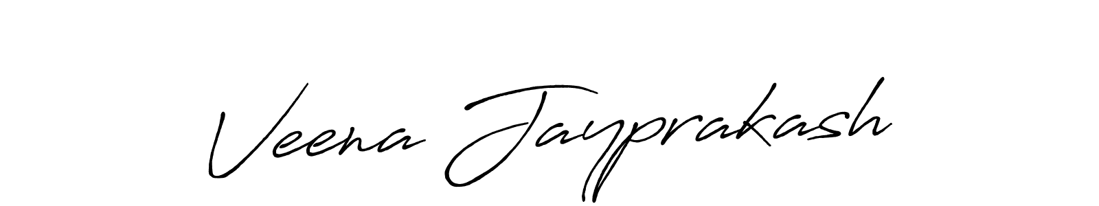 Veena Jayprakash stylish signature style. Best Handwritten Sign (Antro_Vectra_Bolder) for my name. Handwritten Signature Collection Ideas for my name Veena Jayprakash. Veena Jayprakash signature style 7 images and pictures png