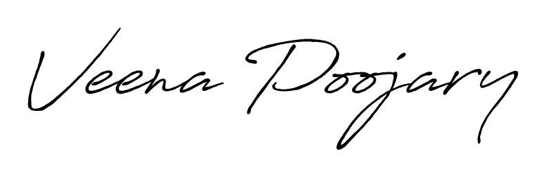 Get inspired by this graceful Antro_Vectra_Bolder signature style for name Veena Poojary. Smooth loops and balanced proportions for everyday use. Veena Poojary signature style 7 images and pictures png