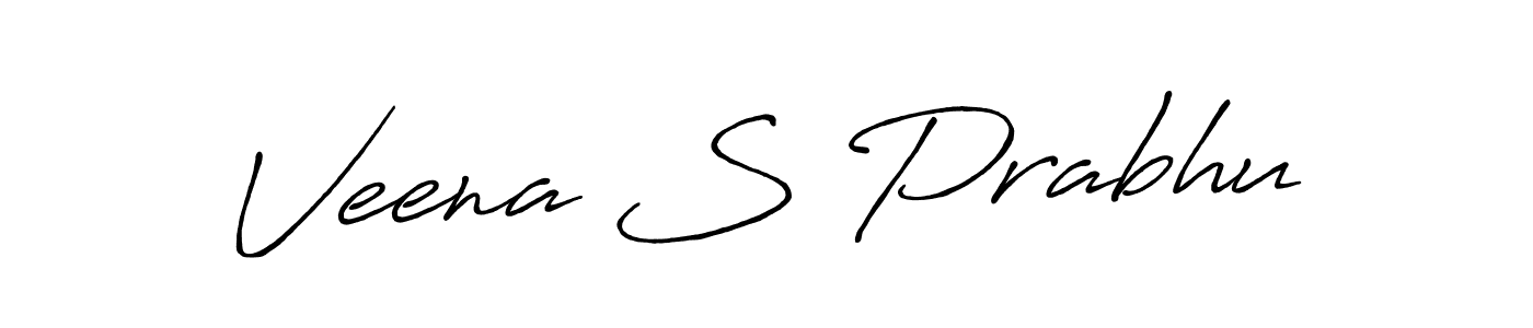 How to make Veena S Prabhu name signature. Use Antro_Vectra_Bolder style for creating short signs online. This is the latest handwritten sign. Veena S Prabhu signature style 7 images and pictures png