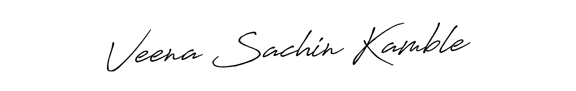 How to make Veena Sachin Kamble name signature. Use Antro_Vectra_Bolder style for creating short signs online. This is the latest handwritten sign. Veena Sachin Kamble signature style 7 images and pictures png