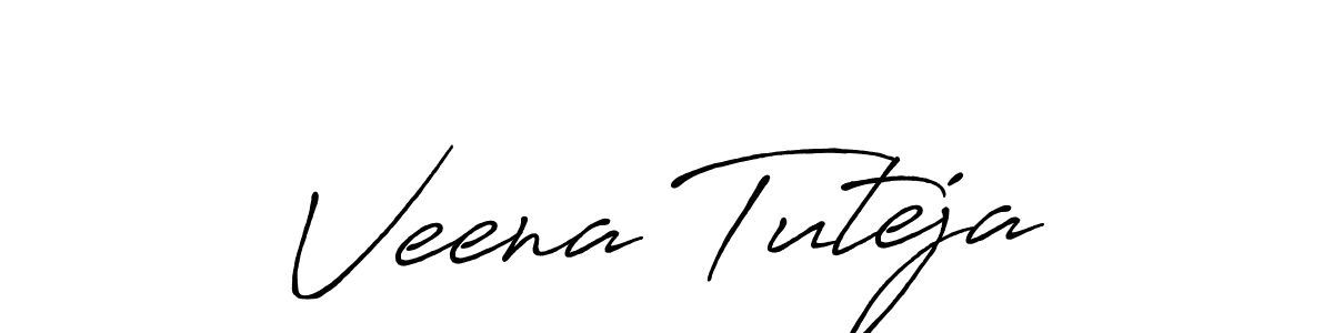 Make a beautiful signature design for name Veena Tuteja. With this signature (Antro_Vectra_Bolder) style, you can create a handwritten signature for free. Veena Tuteja signature style 7 images and pictures png