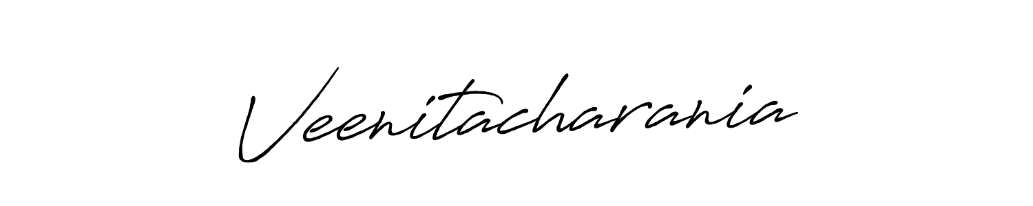 Create a beautiful signature design for name Veenitacharania. With this signature (Antro_Vectra_Bolder) fonts, you can make a handwritten signature for free. Veenitacharania signature style 7 images and pictures png