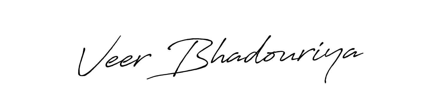 Design your own signature with our free online signature maker. With this signature software, you can create a handwritten (Antro_Vectra_Bolder) signature for name Veer Bhadouriya. Veer Bhadouriya signature style 7 images and pictures png