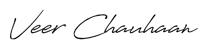 A classic penmanship look for Veer Chauhaan. The Antro_Vectra_Bolder font brings timeless elegance and confidence to every signed document. Veer Chauhaan signature style 7 images and pictures png