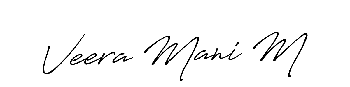 Veera Mani M stylish signature style. Best Handwritten Sign (Antro_Vectra_Bolder) for my name. Handwritten Signature Collection Ideas for my name Veera Mani M. Veera Mani M signature style 7 images and pictures png