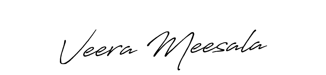 Veera Meesala stylish signature style. Best Handwritten Sign (Antro_Vectra_Bolder) for my name. Handwritten Signature Collection Ideas for my name Veera Meesala. Veera Meesala signature style 7 images and pictures png