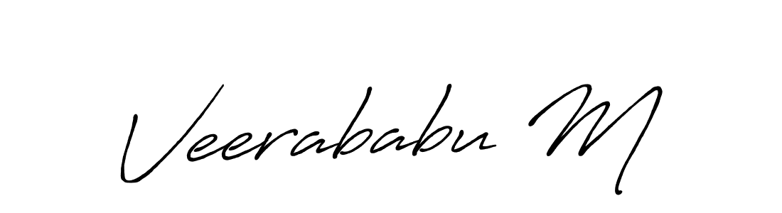 Create a beautiful signature design for name Veerababu M. With this signature (Antro_Vectra_Bolder) fonts, you can make a handwritten signature for free. Veerababu M signature style 7 images and pictures png