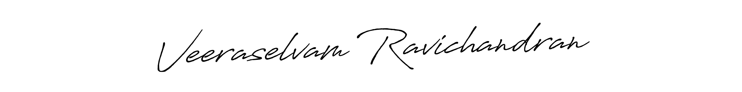 How to make Veeraselvam Ravichandran name signature. Use Antro_Vectra_Bolder style for creating short signs online. This is the latest handwritten sign. Veeraselvam Ravichandran signature style 7 images and pictures png