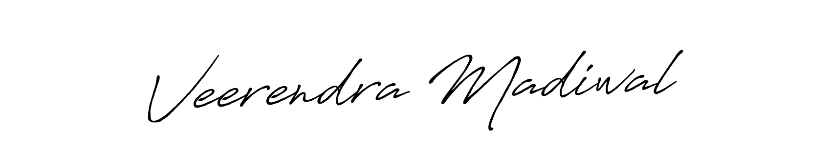 Create a beautiful signature design for name Veerendra Madiwal. With this signature (Antro_Vectra_Bolder) fonts, you can make a handwritten signature for free. Veerendra Madiwal signature style 7 images and pictures png