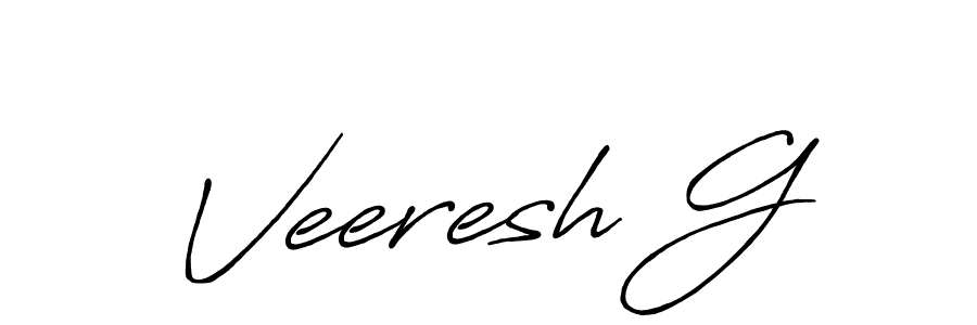 Use a signature maker to create a handwritten signature online. With this signature software, you can design (Antro_Vectra_Bolder) your own signature for name Veeresh G. Veeresh G signature style 7 images and pictures png