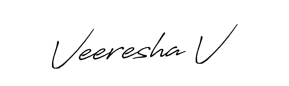 How to make Veeresha V name signature. Use Antro_Vectra_Bolder style for creating short signs online. This is the latest handwritten sign. Veeresha V signature style 7 images and pictures png