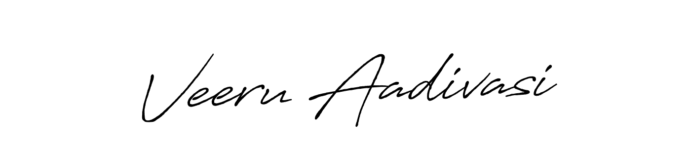 How to make Veeru Aadivasi name signature. Use Antro_Vectra_Bolder style for creating short signs online. This is the latest handwritten sign. Veeru Aadivasi signature style 7 images and pictures png