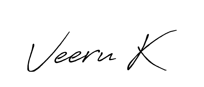 The best way (Antro_Vectra_Bolder) to make a short signature is to pick only two or three words in your name. The name Veeru K include a total of six letters. For converting this name. Veeru K signature style 7 images and pictures png