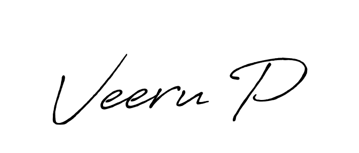 Veeru P stylish signature style. Best Handwritten Sign (Antro_Vectra_Bolder) for my name. Handwritten Signature Collection Ideas for my name Veeru P. Veeru P signature style 7 images and pictures png