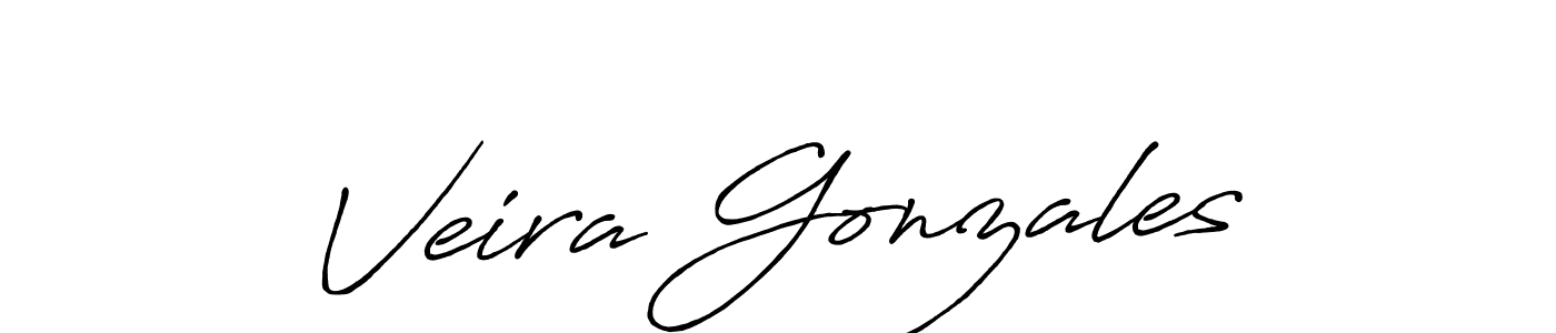 Make a beautiful signature design for name Veira Gonzales. With this signature (Antro_Vectra_Bolder) style, you can create a handwritten signature for free. Veira Gonzales signature style 7 images and pictures png