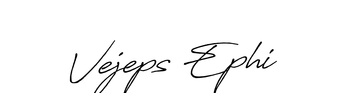 Vejeps Ephi stylish signature style. Best Handwritten Sign (Antro_Vectra_Bolder) for my name. Handwritten Signature Collection Ideas for my name Vejeps Ephi. Vejeps Ephi signature style 7 images and pictures png