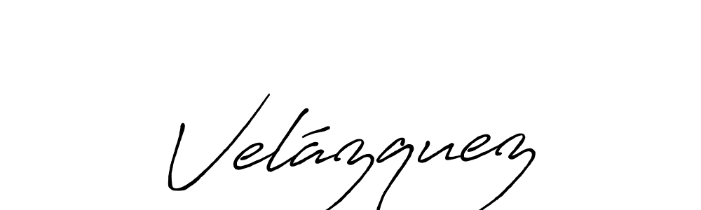 Create a beautiful signature design for name Velázquez. With this signature (Antro_Vectra_Bolder) fonts, you can make a handwritten signature for free. Velázquez signature style 7 images and pictures png