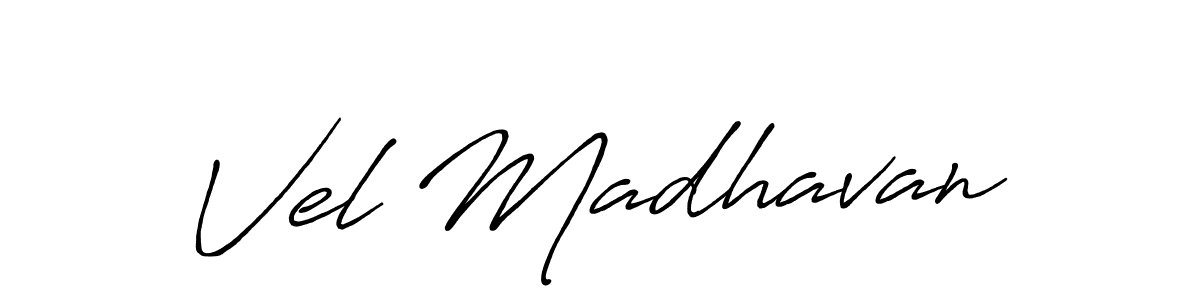 Design your own signature with our free online signature maker. With this signature software, you can create a handwritten (Antro_Vectra_Bolder) signature for name Vel Madhavan. Vel Madhavan signature style 7 images and pictures png