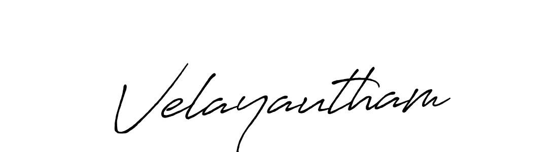 Use a signature maker to create a handwritten signature online. With this signature software, you can design (Antro_Vectra_Bolder) your own signature for name Velayautham. Velayautham signature style 7 images and pictures png