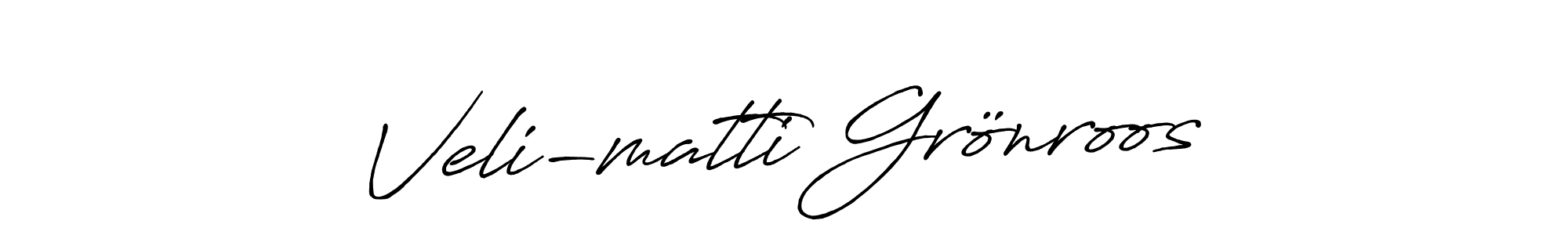 How to make Veli-matti Grönroos name signature. Use Antro_Vectra_Bolder style for creating short signs online. This is the latest handwritten sign. Veli-matti Grönroos signature style 7 images and pictures png