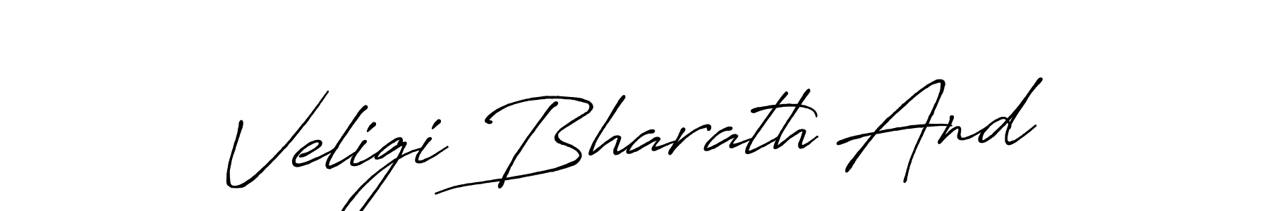 Make a beautiful signature design for name Veligi Bharath And. With this signature (Antro_Vectra_Bolder) style, you can create a handwritten signature for free. Veligi Bharath And signature style 7 images and pictures png