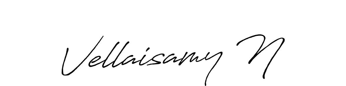 Make a beautiful signature design for name Vellaisamy N. With this signature (Antro_Vectra_Bolder) style, you can create a handwritten signature for free. Vellaisamy N signature style 7 images and pictures png