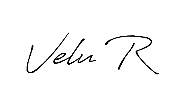 It looks lik you need a new signature style for name Velu R. Design unique handwritten (Antro_Vectra_Bolder) signature with our free signature maker in just a few clicks. Velu R signature style 7 images and pictures png