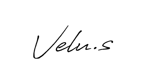 Use a signature maker to create a handwritten signature online. With this signature software, you can design (Antro_Vectra_Bolder) your own signature for name Velu.s. Velu.s signature style 7 images and pictures png