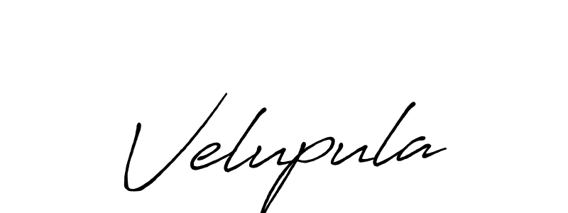 Velupula stylish signature style. Best Handwritten Sign (Antro_Vectra_Bolder) for my name. Handwritten Signature Collection Ideas for my name Velupula. Velupula signature style 7 images and pictures png