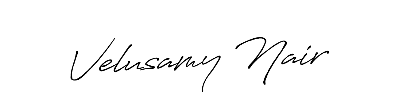 Design your own signature with our free online signature maker. With this signature software, you can create a handwritten (Antro_Vectra_Bolder) signature for name Velusamy Nair. Velusamy Nair signature style 7 images and pictures png