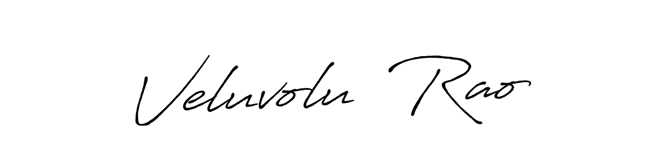 Make a beautiful signature design for name Veluvolu  Rao. With this signature (Antro_Vectra_Bolder) style, you can create a handwritten signature for free. Veluvolu  Rao signature style 7 images and pictures png
